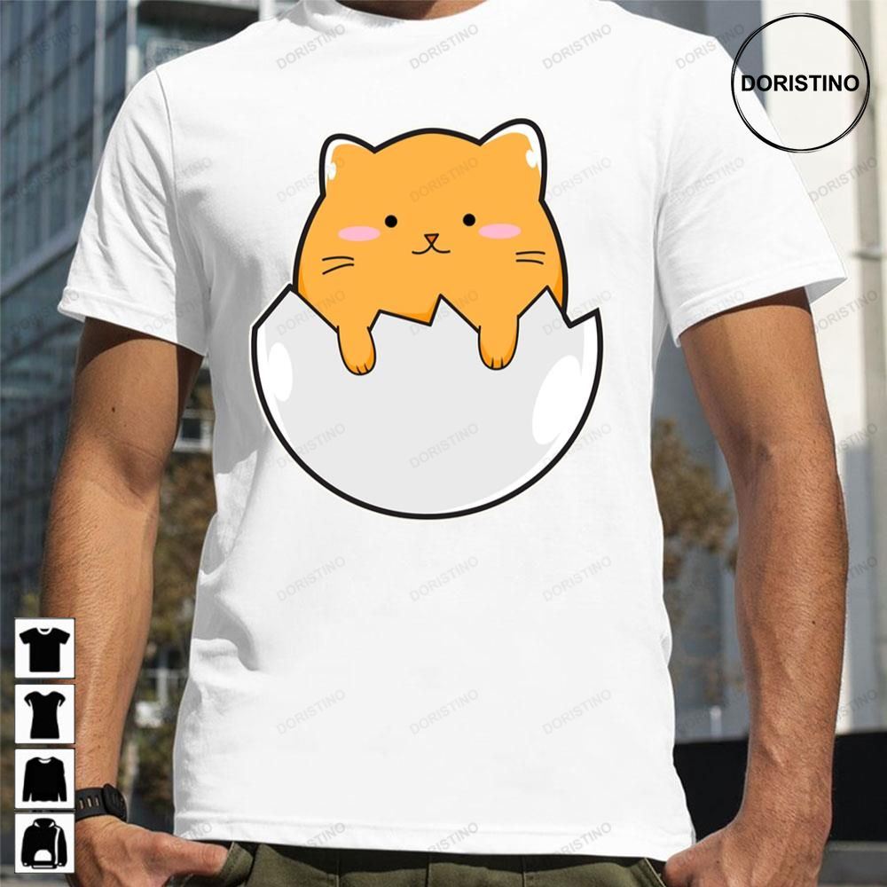 Yellow Cat Egg Graphic Trending Style